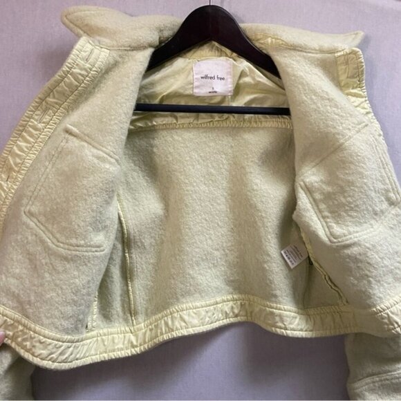 Wilfred Aritzia cropped short Ganna merino wool 3/4 sleevese button jacket Sz S - Picture 3 of 11